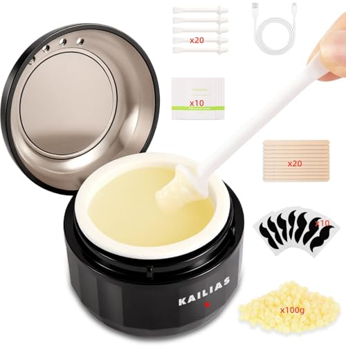 Nose Wax Kit Nasenhaar Wachs Nasenwachs Haarentfernung Set für Männer und Frauen Tragbarer Nasenhaarentferner Nase Waxing Set Mini Wax Maschine mit 100g Wax 20 nasenwachs stäbchen USB-Schnellwärmung