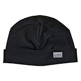  Baumwollmütze schwarz Beanie Made in Germany - Damenmütze & Herrenmütze - Sehr leichte & weiche Sommermütze
