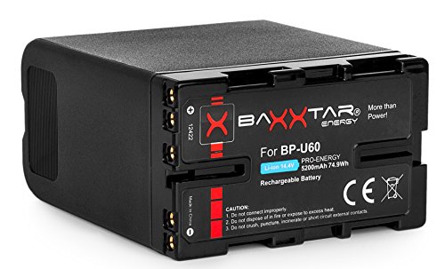 Baxxtar Pro compatible avec Batterie Sony BP-U60 (5200mAh)
