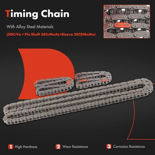 A-Premium 10-PC Engine Timing Chain Kit Compatible with Toyota Camry, Highlander, Sienna, Avalon, Venza & Lexus RX350, RX450h, ES350, IS250, GS300 - DOHC, V6 2.5L 3.0L 3.5L by A-Premium - Used condition - Image 4