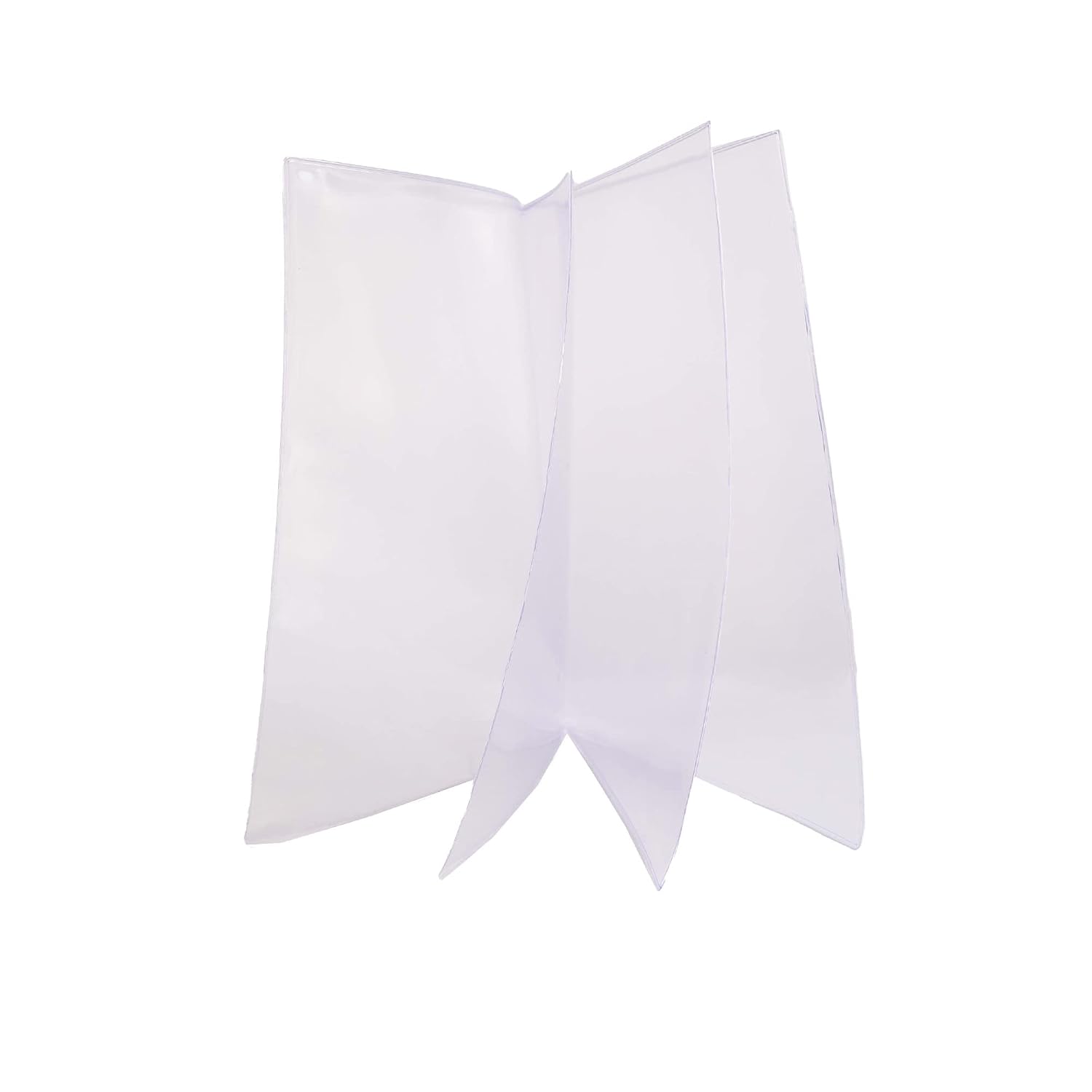 Double-Sided All Clear Vinyl Menu Cover | Four-Sided 8 View Folding Menu Booklet | Slip in Side-Loading Cover | Wipeable, Reusable | 8.5” x 14” | Pack of 24