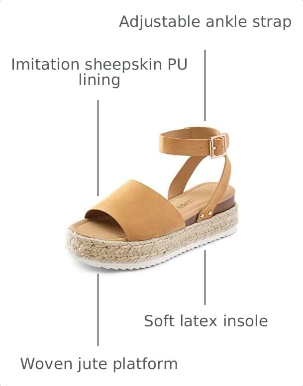 Image of DREAM PAIRS Women's Platform Espadrilles Casual Ankle Strap Wedge Sandals Comfortable Dressy Summer Shoes