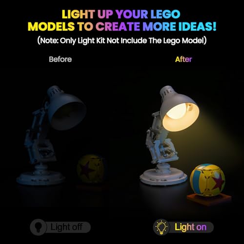 Hilighting Upgraded Led Light Kit Compatible with Lego Ideas Disney Pixar Luxo Jr Building Set, Touch Control Compatible with Lego 21357 (Model Not Included)