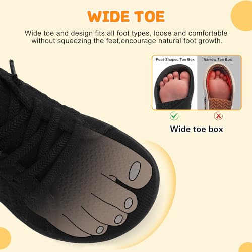 Image of JOINFREE Toddler Shoes Girls Boys Wide Barefoot Shoes Minimalist Walking Sneakers Zero Drop Slip on Tennis Shoe Breathable Naturally Flexible