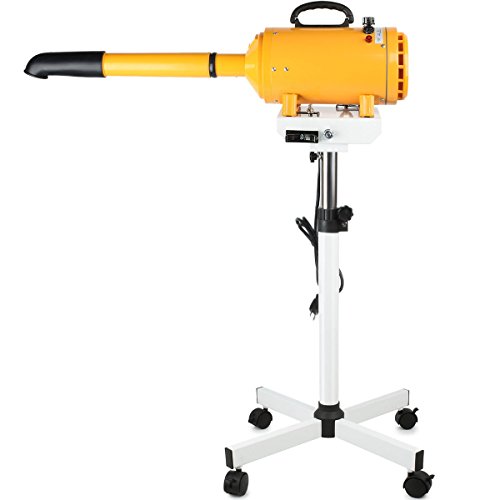 Free Paws Dog Pet Dryer Stand With 4.0 Hp 2 Heat Stepless Airflow Grooming Dryer Combo, 2 Speed Heat Adjustable Dog Dryer With 5 Different Nozzles And 1 Hands Free Arm (Yellow) #TOP1