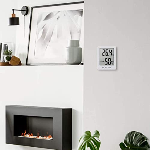 Foto von SONOMO Thermo-Hygrometer,2 Stück Digital Hygrometer Innen, Thermometer Innen Feuchtigkeit Hohen Genauigkeit,Für vertikale oder Wandmontage Luftfeuchtigkeitsmessgerät,Für Innenraum-(Weiß)