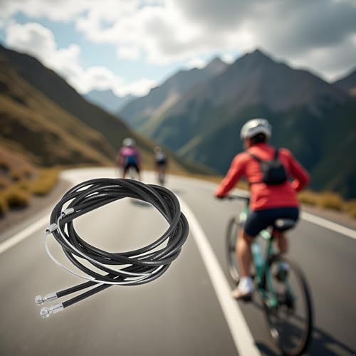 1 Pair Black Bike Brake Cable, Front and Rear Brake Cable, Bike Brake Wire Set for Road Bike and Common Bike，Brake Parts，Bike Brake Cables and Housing - Thumbnail 2