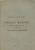  CATALOGUE DES TABLEAUX MODERNES PASTELS AQUARELLES DESSINS GRAVURE TABLEAUX ANCIENS COLLECTION DE M. MAX