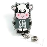 Cow X-Ray Badge Reel, Cute Glitter Cow Rad Tech Badge Reel, X-Ray Tech Card Holder, Radiology X-Ray Tech Badge Holder Gift, Cute Radiology Badge Clip, Gift for Xray Tech, Cow Gifts -  SCRAPHEART