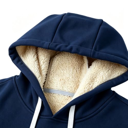 Men's Fleece Sherpa Lined Hoodie Pullover Casual Hooded Sweatshirts - image 4