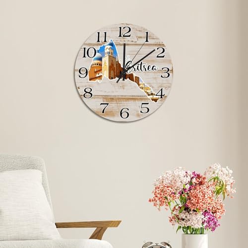 Horloge voyage Érythrée idée cadeau décoration originale 38 cm