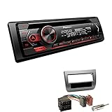 Pioneer DEH-S320BT 1-DIN Autoradio Bluetooth CD-Tuner USB Spotify inkl. Einbauset passend für Lancia Ypsilon 2003-2011 anthrazit