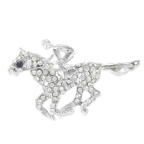 Image of Horse Brooch Pin for Women Men Fashion Vintage Kentucky Derby Race Horse Brooch Charming Rhinestone Horse Animal Lapel Pins