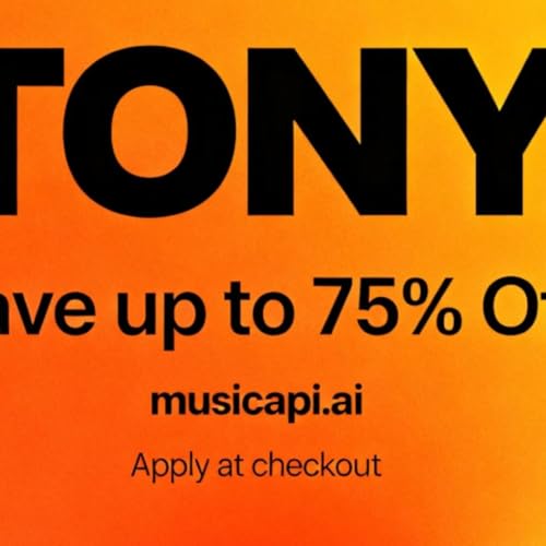 『musicAPI Coupon Code 2026: TONY &ndash; Save up to 75% Off』のカバーアート