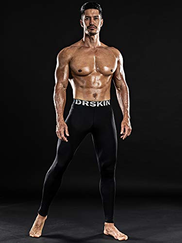 DRSKIN 3 Pack Men’s Compression Pants Dry Sports Baselayer Running Workout Active Tights Leggings Yoga Thermal (Classic (B01 2P+MBB02 1P), M)
