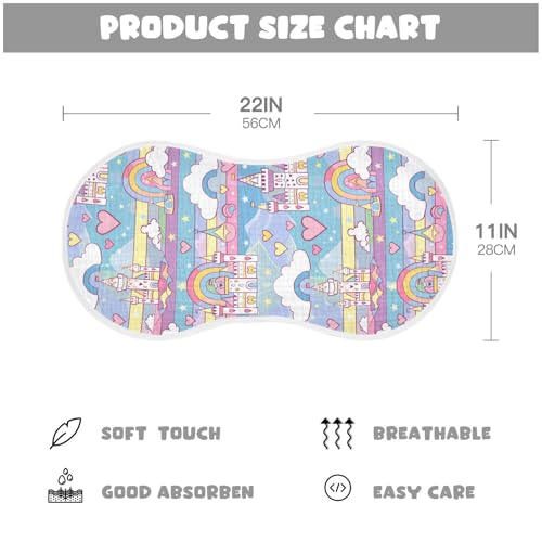 Castle Princess Cartoon Cotton burping Cloths for Babies Easy Care Baby Rags and washcloth for boy and Girl Set of 2, 22x11in4