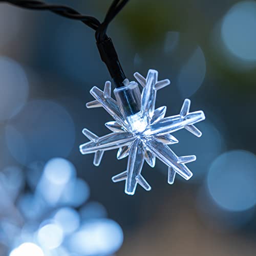 Yuletime Cool White Snowflake Led String Lights With Usb Power Adapter, 33 Ft 100 Led 8 Modes Decorative Fairy Lights With 5V 1A Usb Wall Charger (Cool White, Snowflake) #TOP2