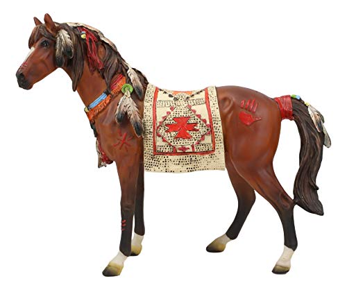 Estatua decorativa de caballo navajo tribal 9.5 pulg miniatura 3