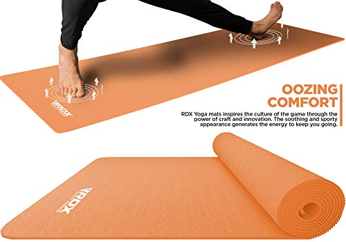 Rdx Yoga Mat Tpe 6Mm Thick With Straps And Carry Bag, Reach Rohs Certified, 6P Latex Free Non Slip Mats For Men Women, Home Gym Fitness Workout Exercise Pilates Aerobic Planks, 183 X 61 X 0.6Cm #TOP6