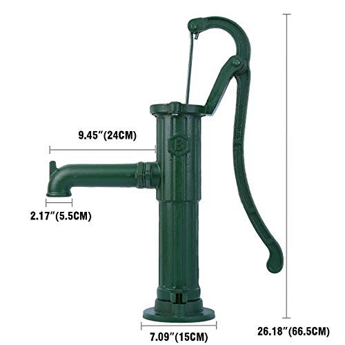 Schwengelpumpe Youwise Komplettset dunkelgrün für 7 Meter Wassertiefe