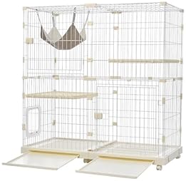 新品　キャットケージ　猫用品　多機能　コーヒー　ネコケージ 楽天市場】【公式】猫 ケージ 3段 ワイド 隠れ家キャットランド PKC