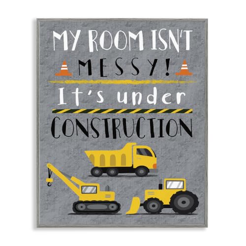 Messy Room Under Construction Sign, 16 x 20 Inch Framed Giclée Print