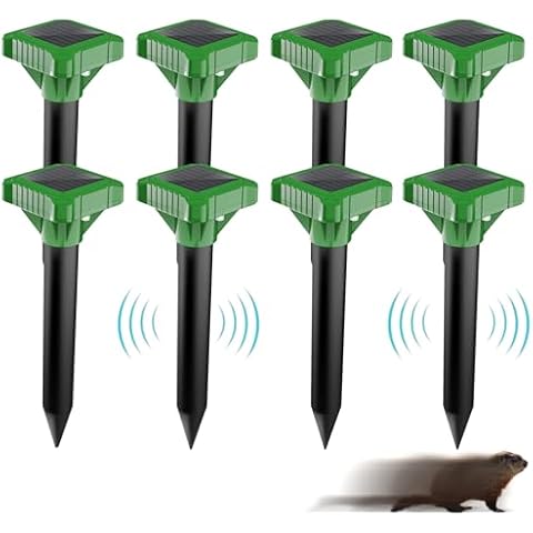 Mole Repellent for Lawns Solar Powered,Gopher Repellent Vole Snake Repellent Ultrasonic Waterproof Get Rid of Moles in Your Yard Cover