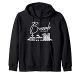 Bruselas Bélgica Bruselas Bélgica Ciudad Skyline Mapa de viaje Sudadera con Capucha
