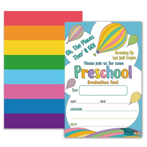 FujLoy 20 Cards with Envelopes, graduation party invitations 2026, Kindergarten Graduation Invitation, Preschool Pre-K Graduation Ceremony Invite 4x6 inches.（021）