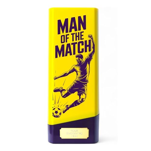 Trophy Monster Man of the Match Football Trophy Personalised Engraving Included Heavyweight Tower Award for Club School & Tournament 4 Colours Multiple Sizes