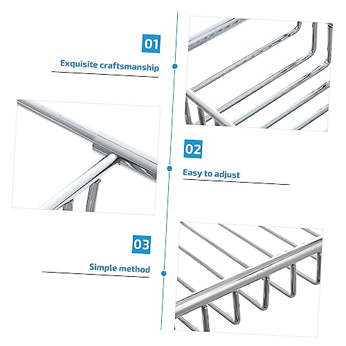 Support de bain extensible anti-chute en acier inoxydable avec porte-téléphone réglable - 4