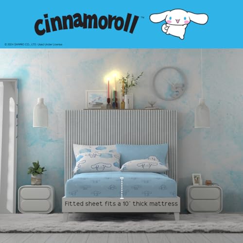 Image of Cinnamoroll Bedding 7 Piece Super Soft Cozy Reversible Comforter and Sheet Set with Sham, Full, (100% Official Licensed Product) By Franco