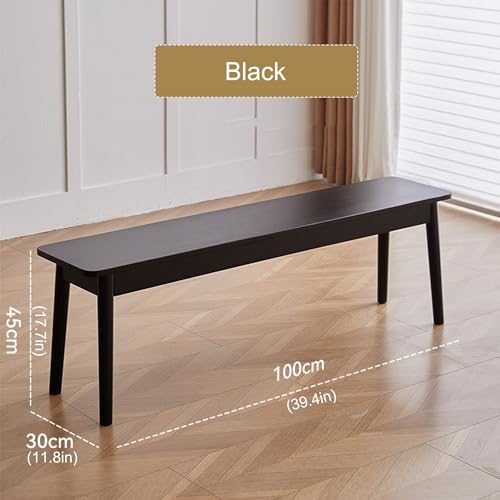 Banco de madera maciza para mesa de comedor con acabado artesanal 4