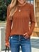 Chicrise Pullover Damen Spitzen Rundhals Langarmshirt Strickstreifen Basic Oberteile Elegant Gerippte Karamell Groß 42-44 L