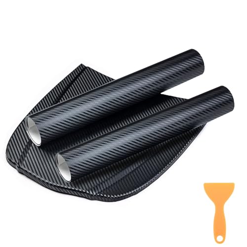 BangShou Fibra de Carbono Película Pegatina de Decoración Autoadhesiva A Prueba de Agua Libre de Burbuja, Uso Exterior & Interior para Coche Motocicleta Teléfono Móvil Ordenador (152 * 30cm)