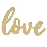Unfinished Cursive Word Love Wood Cutout Available in a Variety of Sizes and Thicknesses (1/8" Thick