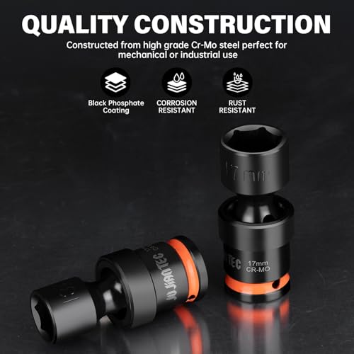 Image of 7pc 3 /8 inch Drive Impact Universal Swivel Socket Set
