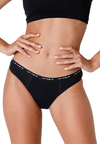 Slip de cycle menstruel Lovable pour flux moyen culotte de règles noire