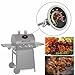 BBQ Grill Oven Temperature Gauge, Stainless Steel Charcoal Grill-Smoker BBQ Thermometer, with Dual Scale Display and 6mm Diameter Probe, 10-400℃/50-800℉, for All Outdoor Cooking Equipment