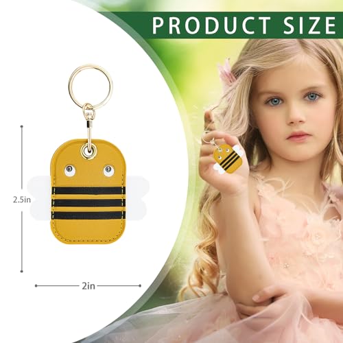 Image of Leather Keychain Case Holder Compatible with Apple AirTag, GPS Airtag Keychain Finder Tracker with Key Ring, Anti-Scratch Protective Air Tag Cover | Leather