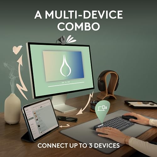 Image of Logitech Pebble 2 Combo, Wireless Keyboard and Mouse, Quiet and Portable, Customisable, Logi Bolt, Bluetooth, Easy-Switch for Windows, macOS, iPadOS, Chrome - Tonal Rose