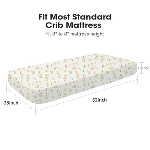 Image of Little Grape Land Crib Sheets 2 Pack for Boys and Girls, Baby Neutral Crib Fitted Sheets for Standard Crib & Toddler Mattress, Super Soft Breathable Fitted Crib Sheet Set
