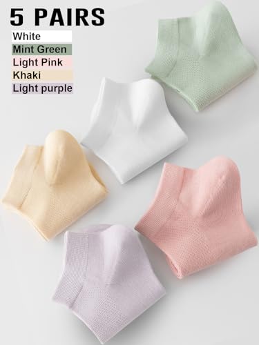 Women's Ankle Cotton Socks, No Show Athletic Running Low Cut White Socks4