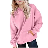 RKSTN Hoodies for Teen Girls Cute Trendy Youth Long Sleeve Oversized Hooded Sweatshirts Fall Winter Tops Preppy Clothes Tween 2025 2026 Fashion Outfits Kids Spring Hoodie Sweatshirt with Hood Pockets