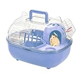 Hamster-Reisekäfig, tragbar, transparente Abdeckung, niedlich, für Kaninchen, Frettchen, Chinchilla, Igel, Mäuse, Eichhörnchen, Hausarztbesuch