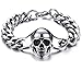 Produktbild Edelstahl Totenkopf Armband, Schädel Skull Armreif, Punk Rock Stil Panzerkette, Silber schwarz