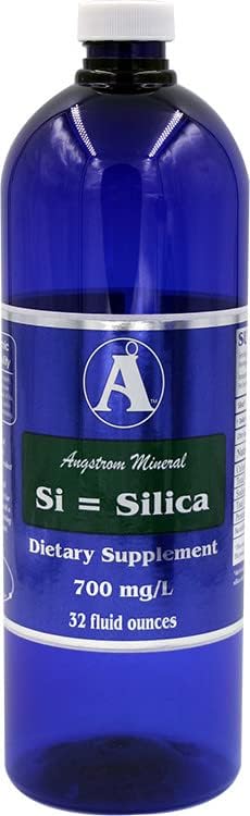 Silica Supplements by Angstrom Minerals - Liquid Ionic Silica Mineral Water 32oz 700ppm