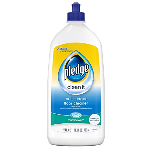 Pledge Wood Floor Cleaner Liquid, Shines Hardwood, Removes Dirt, Safe and Gentle, Rain Shower, 27 fl oz
