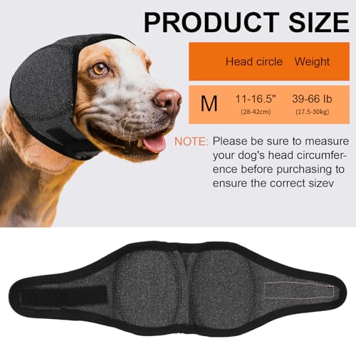 Hunde-Ohrenschützer, wasserdichte Hunde-Ohrenschützer, verstellbare Hunde-Lärmschutz-Ohrenschützer, bequeme Hunde-Ohrenschützer für Lärmschutz, für Bad, Pflege, Angstlinderung (M, Grau)