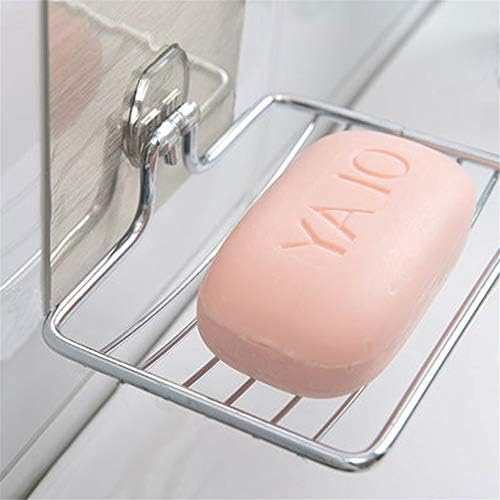 SOFTBATFY Sturdy Soap Dish Holder, 2 Pack Self Adhesive Wall Mounted Soap Sponge Holder Stainless Steel Storage Saver Rack for Home Kitchen Bathroom Shower (Silver)
